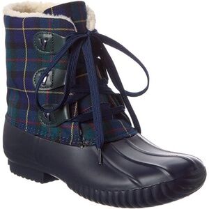 NWOT Jack Rogers Hayley Plaid & Faux Fur Duck Boots